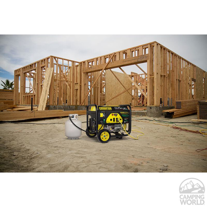 Champion 5500 Watt Dual Fuel RV Ready Portable Generator with Wheel Kit image number 3