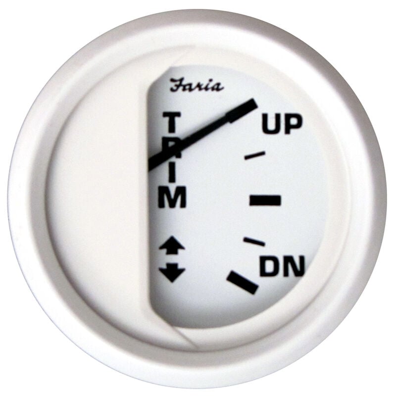 Faria 2" Dress White Series Trim Gauge, OMC Outboard image number 1