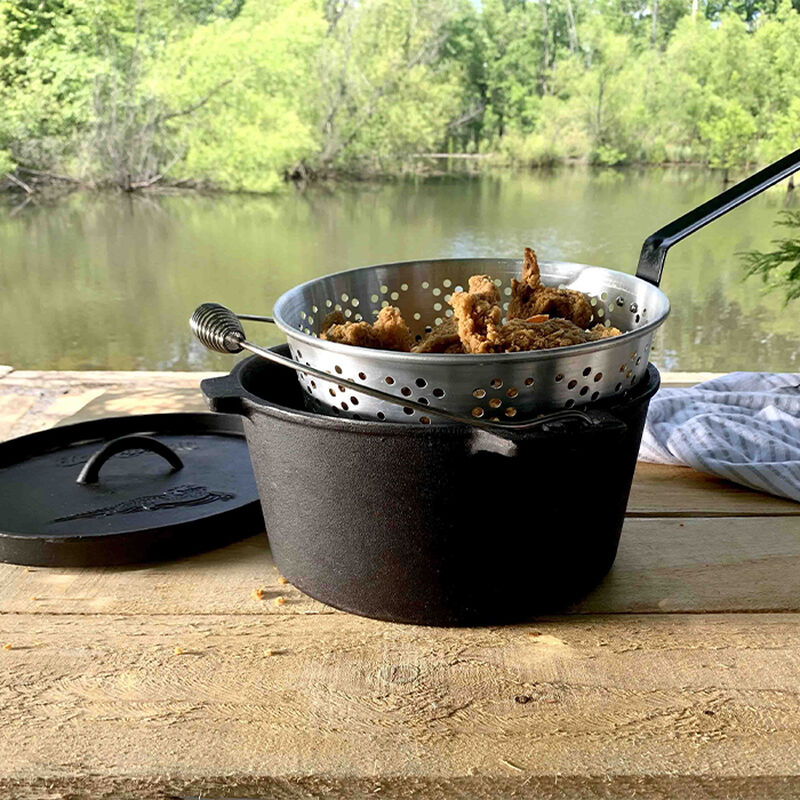 Bayou Classic&reg; 14-qt. Dutch Oven with Basket 14-qt. Cast Iron Dutch Oven with Perforated Aluminum Basket image number 2
