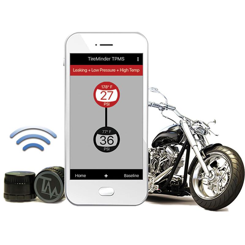 TireMinder® Motorcycle TPMS, Kit With 2 Bluetooth® Transmitters image number 1