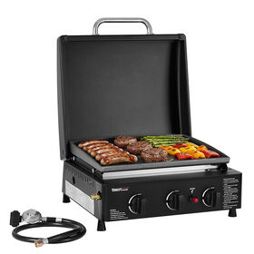 Royal Gourmet PD1503H Portable 3-Burner Propane Griddle with Hood