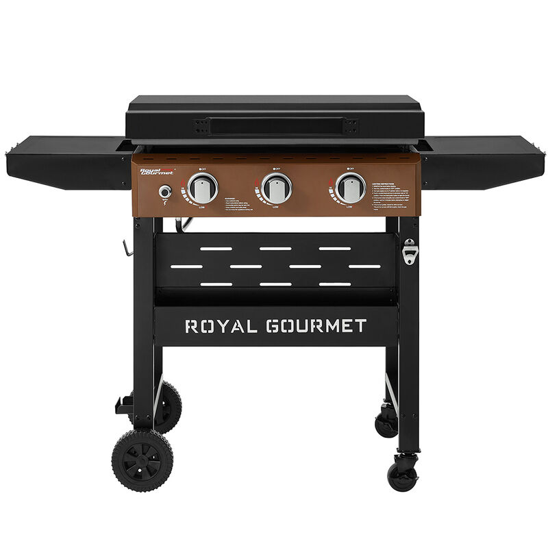 Royal Gourmet 3-Burner Gas Griddle w/ Hood & Shelves - GB3000PY image number 11