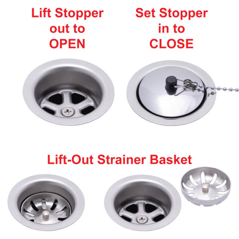 Ambassador Marine 2" Trap Drain with Strainer, Ultra Mirror image number 3