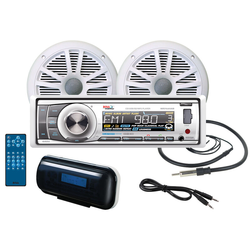 Boss MOV752WB.6 AM/FM/MP3 CD Marine Receiver Package With Bluetooth Capability image number 1