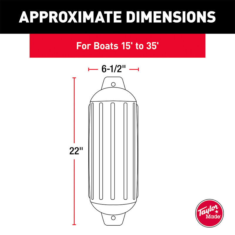 Taylor Made Super Gard Boat Fender, 6.5" dia. x 22"L image number 5