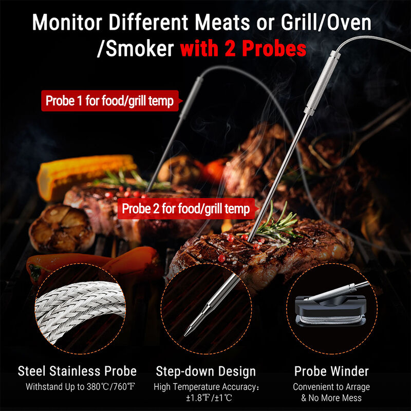 ThermoPro TP-25H2 Wireless Bluetooth Meat Thermometer with Dual Probes image number 4