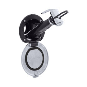 Ambassador Marine Recessed Shower, Stainless Steel Lid, Hammer-Head Sprayer