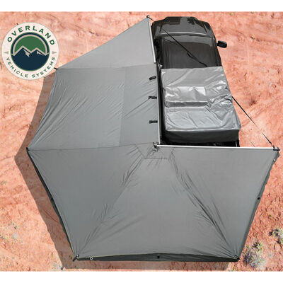 Overland Vehicle Systems 270 Driver Side Awning with Bracket Kit for Mid-to-High Roofline Vans