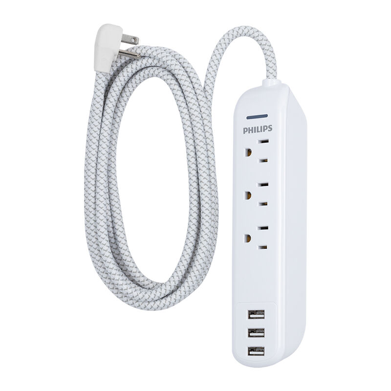 Philips 3-Outlet Grounded 10' Extension Cord with 3 USB Ports image number 3
