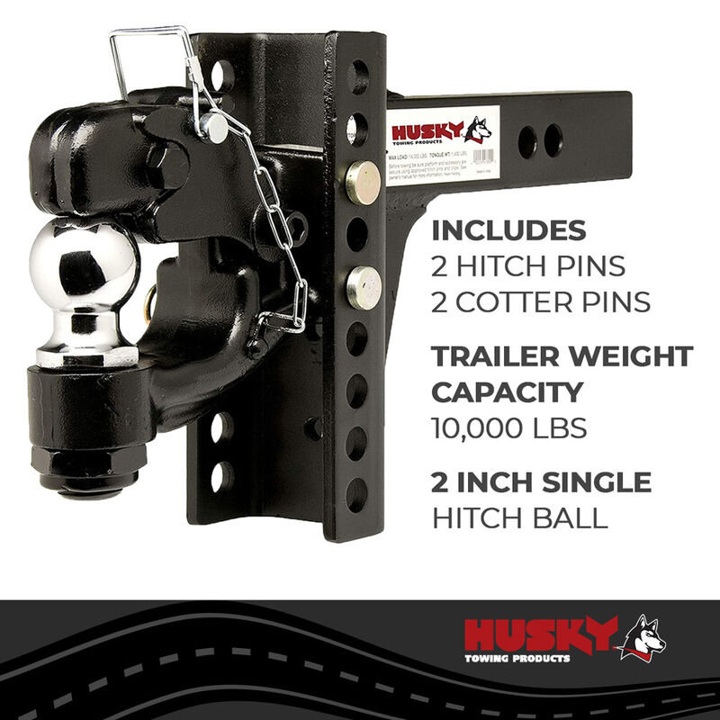 Adjustable Ball Mount and Pintle Combo Kit, 2 Inch Ball, 10,000 Lb GTW image number 3