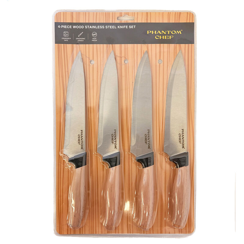 Phantom Chef 4-Piece Stainless Steel Knife Set in Black image number 3