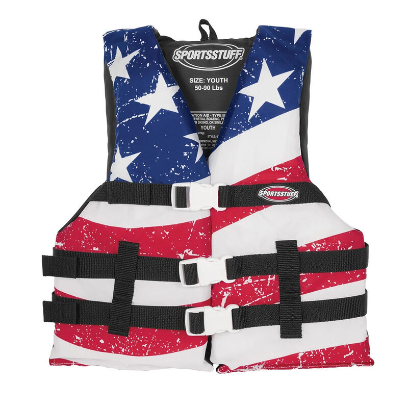 Airhead Youth Stars & Stripes General Purpose Life Vest image number 1
