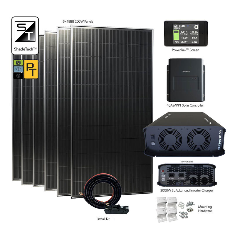 Dometic Go Power! PowerTrak 400 System with 400W Solar, 30A MPPT, 3000W Inverter Charger, and PowerTrak Display image number 3