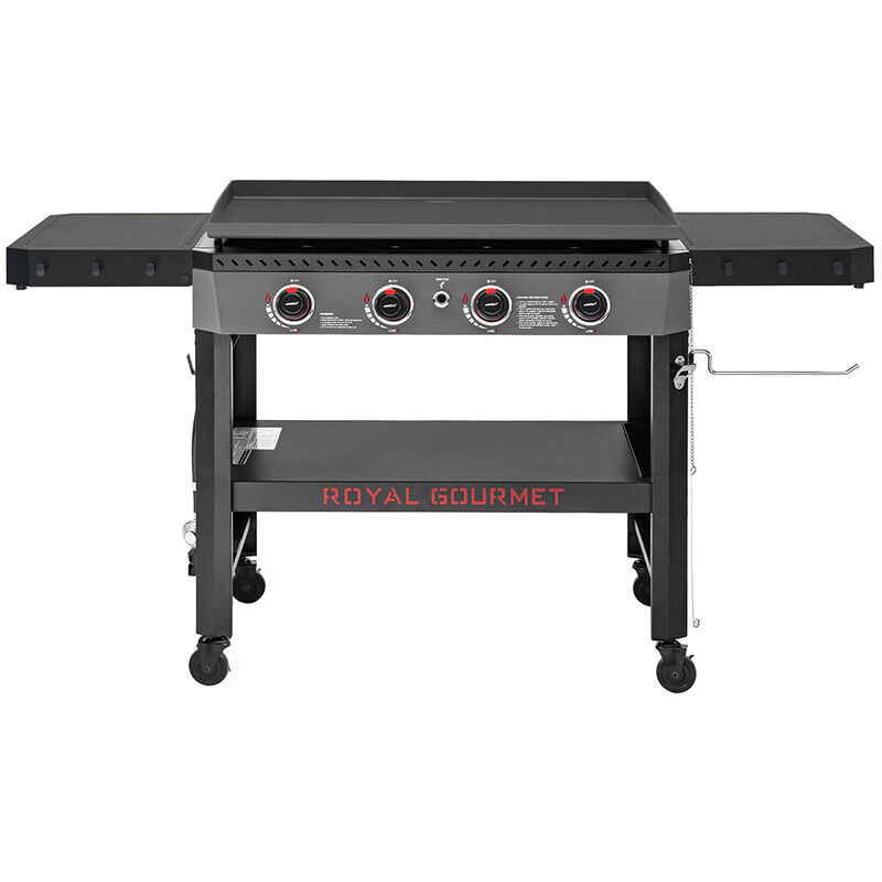 Royal Gourmet 34in 4-Burner Propane Griddle w/ Shelves & Storage image number 10