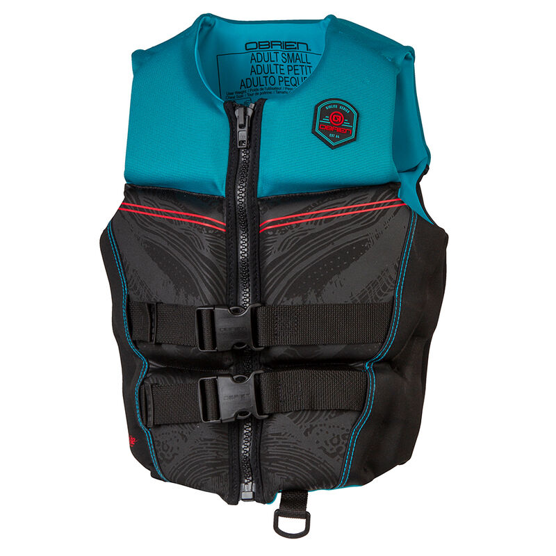 O'Brien Women's Flex V-Back BioLite Life Jacket - Black/Teal - XL image number 1