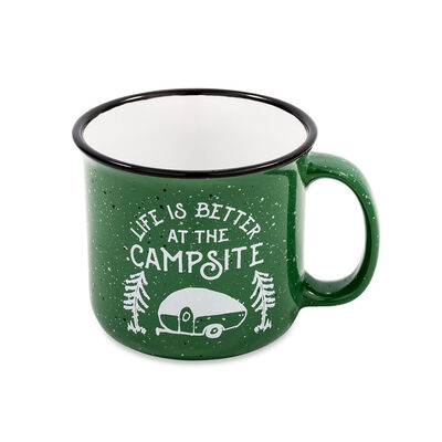 Camco Life is Better at the Campsite Speckled Mug, Green