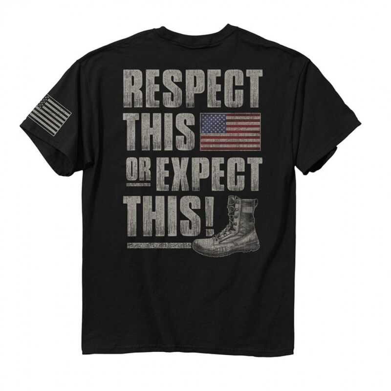 Buck Wear Men's Edgy Americana Respect This Short-Sleeve Tee image number 1