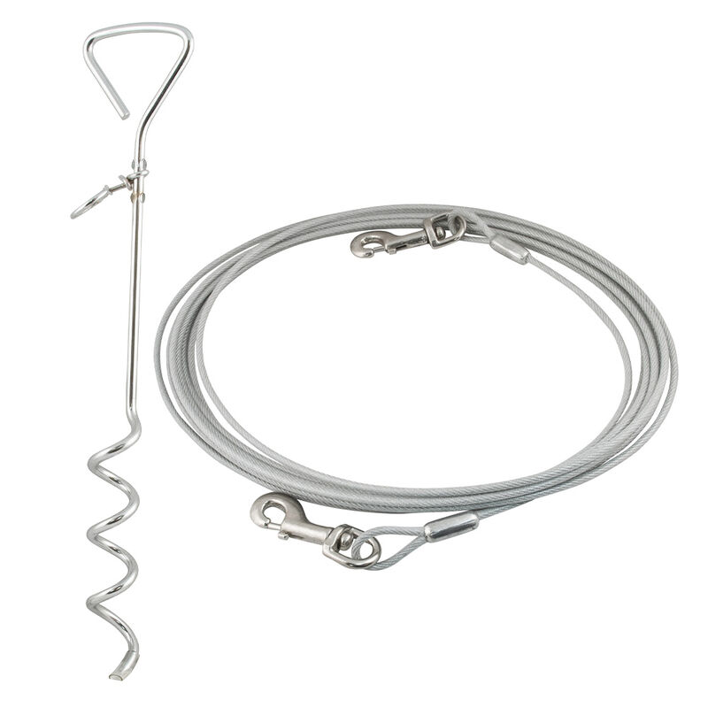 Coleman Pet 25' Cable Tie-Out and 18" Stake with Rubber Grip