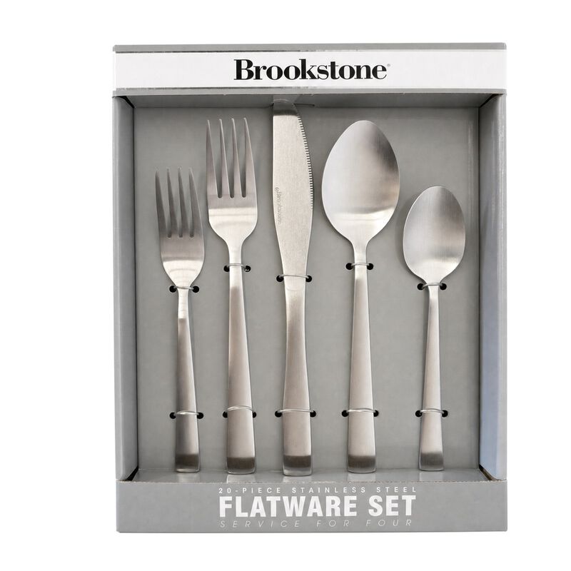 Brookstone 20-Piece Stainless Steel Flatware Set