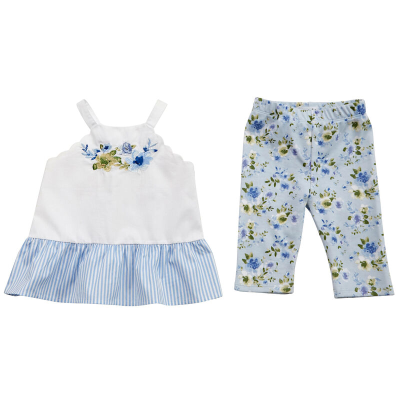 Mud Pie Girls' Floral Tunic And Capri Set image number 1