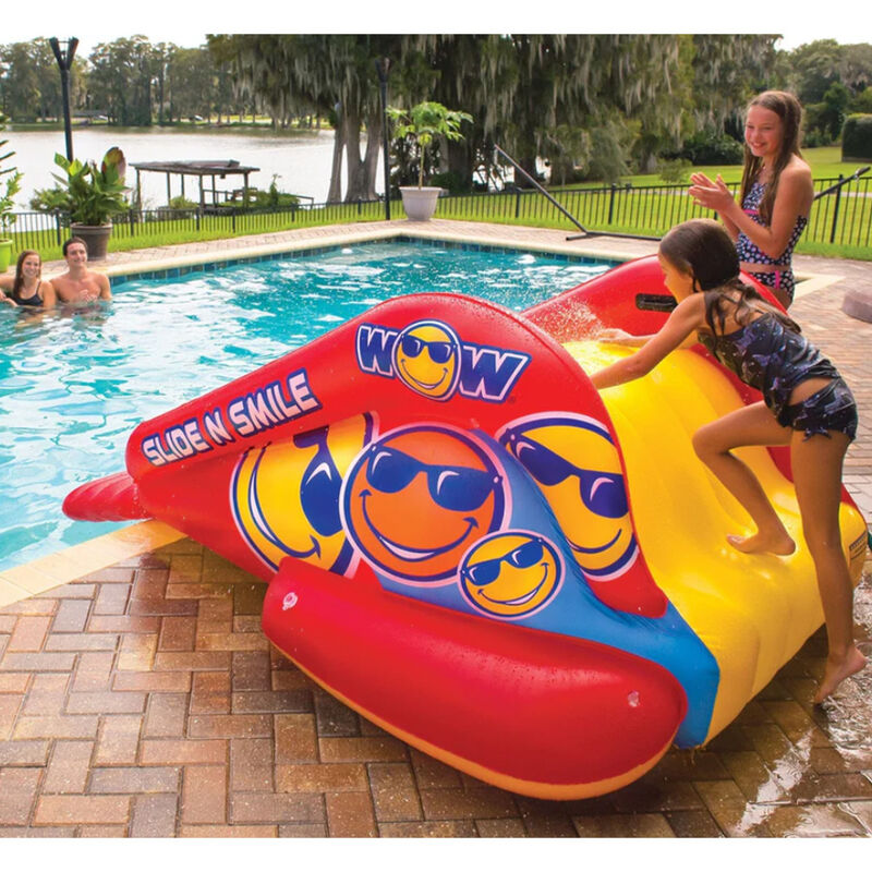 WOW Slide 'N Smile Single Lane Pool Slide with Sprinkler image number 4