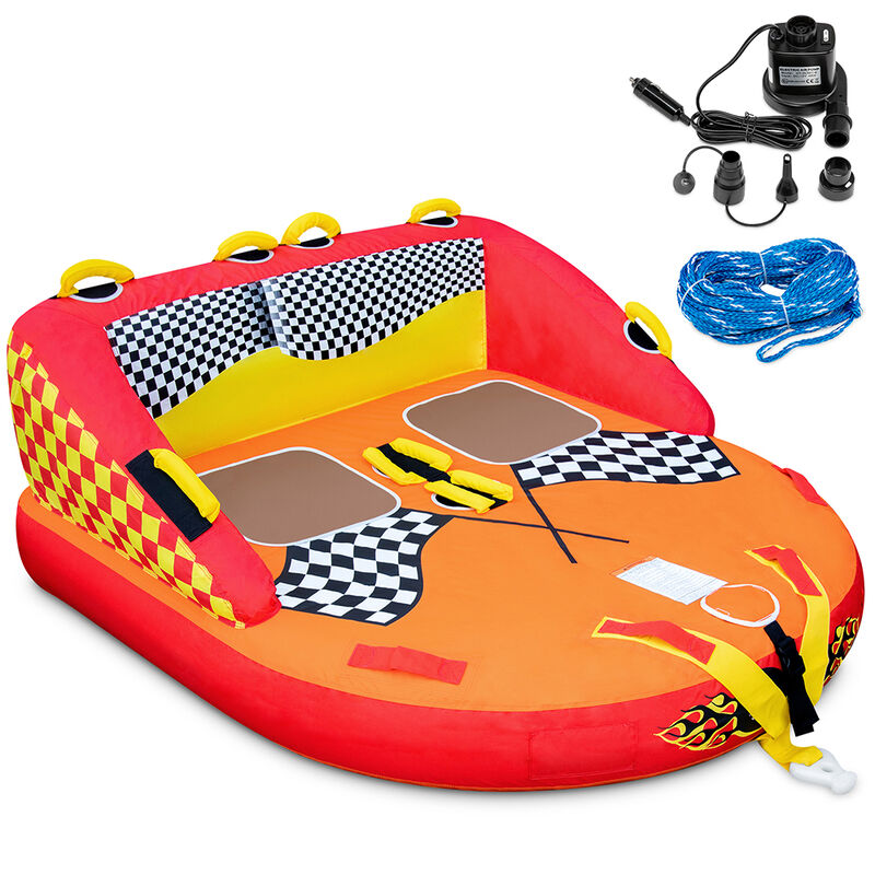 Sunny & Fun Two-Person Towable Tube with Cushioned Handles image number 1