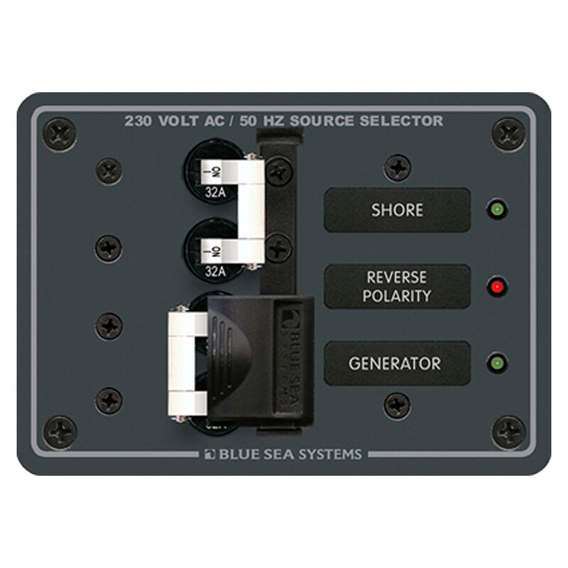 Blue Sea 230V AC Source Selection Circuit Breaker Panel, 2 (32A) Sources image number 1