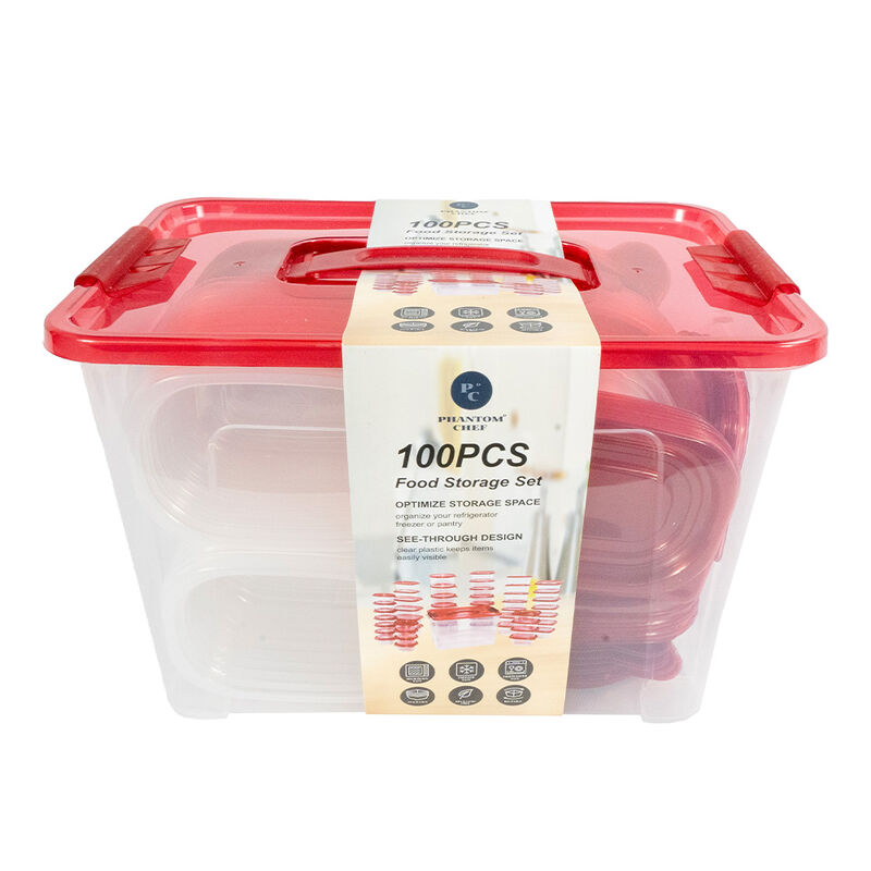 Phantom Chef 100-Piece Food Storage Set, 50 Containers with Lids image number 2