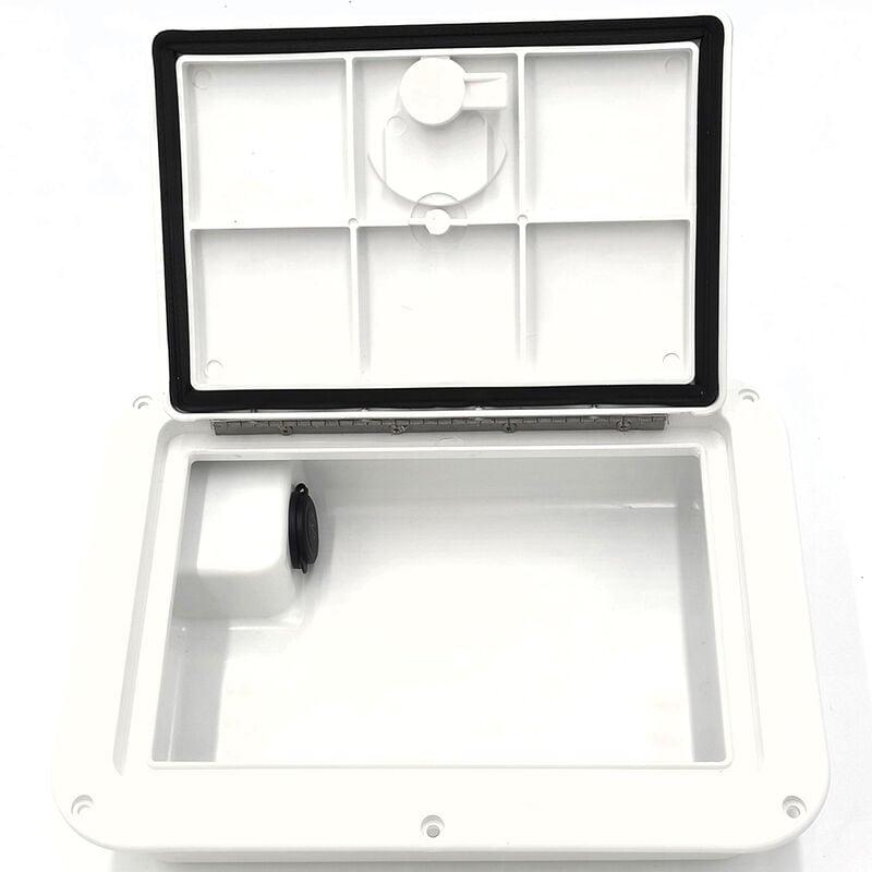DPI Marine 9" x 12" Glove Box w/Dual USB Charging Station, Polar White image number 2
