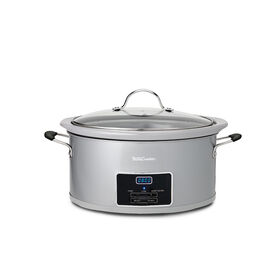 Betty Crocker 6-Quart Oval Digital Slow Cooker, Silver
