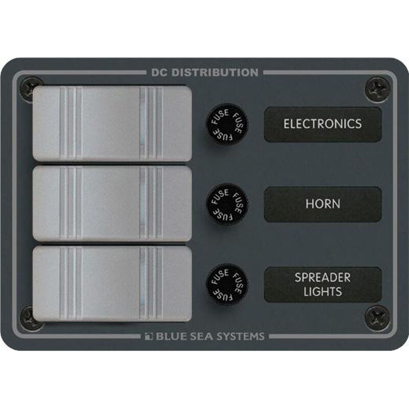 Blue Sea Water-Resistant Contura Switch Fuse Panel - 3-Position Vertical image number 1