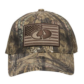 Outdoor Cap Men&rsquo;s Mossy Oak Flag Logo Mesh-Back Camo Cap