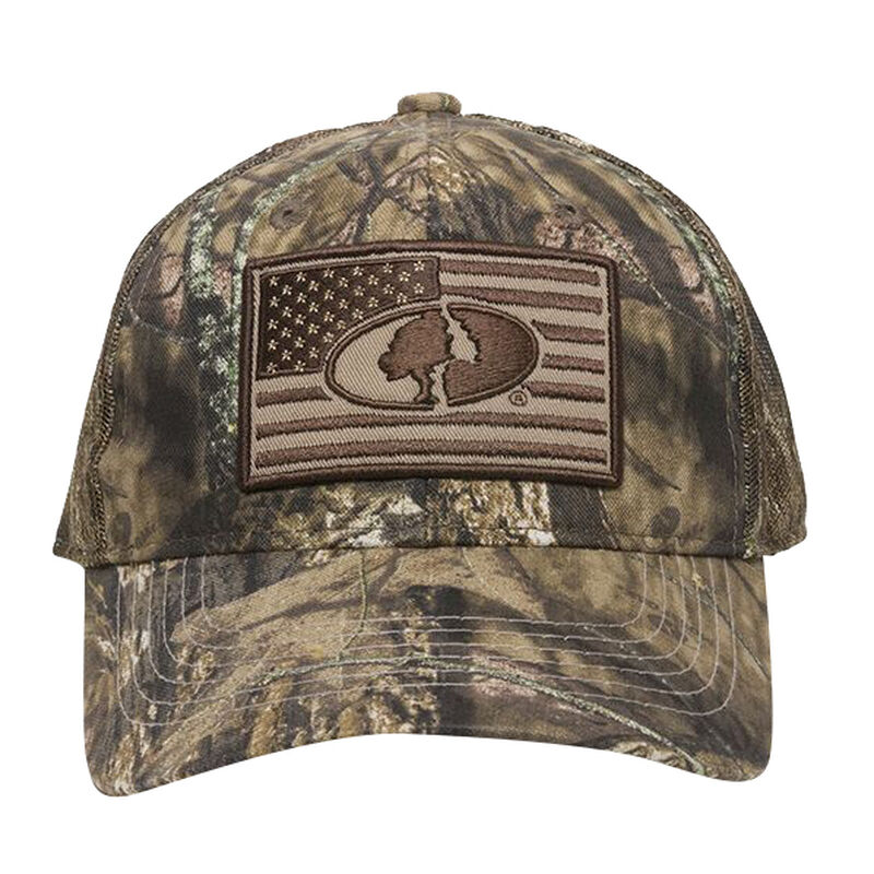 Outdoor Cap Men&rsquo;s Mossy Oak Flag Logo Mesh-Back Camo Cap image number 1