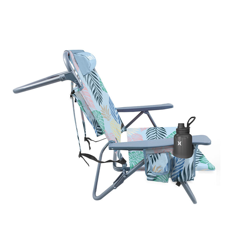 Hurley Printed Standard Backpack Beach Chair - Blue/Pink image number 3
