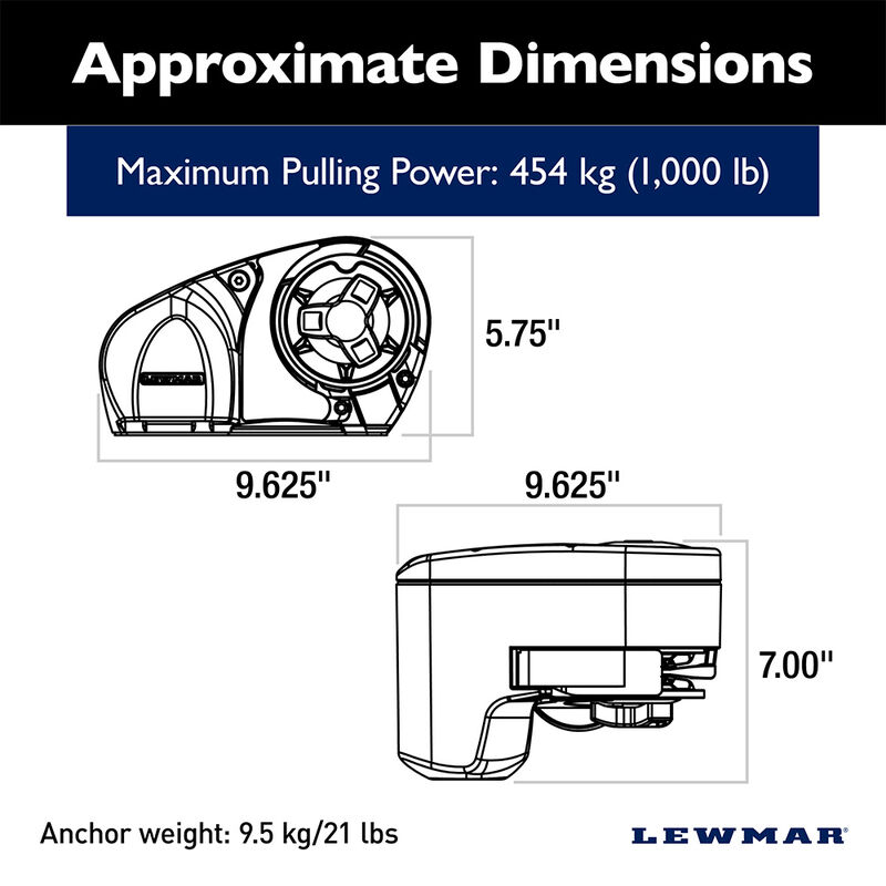 Lewmar Pro Series 1000H, 5/16" Gypsy image number 2