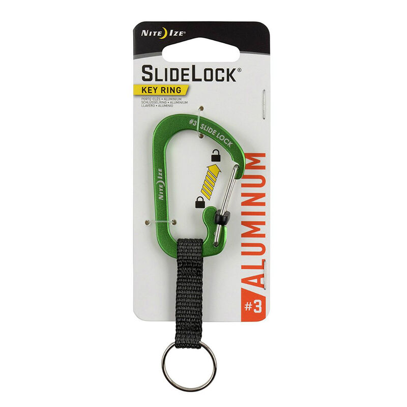 Nite Ize SlideLock Aluminum Key Ring, Lime image number 1