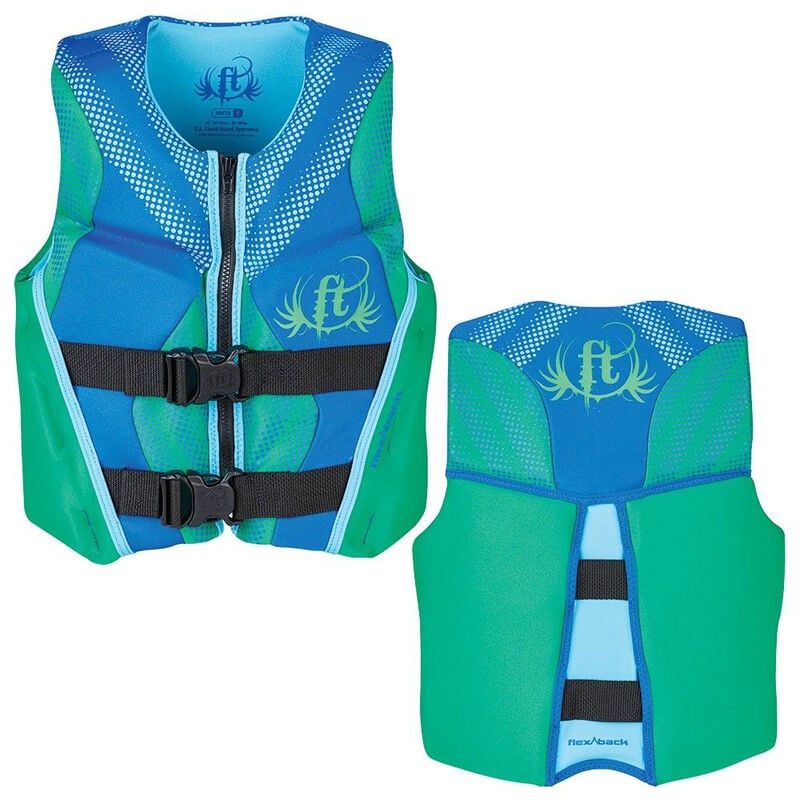 Full Throttle Youth Hinged Rapid-Dry Flex-Back Vest, Green image number 2
