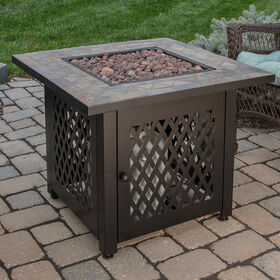 Endless Summer LP Gas Outdoor Fire Pit with Slate Tile Mantel