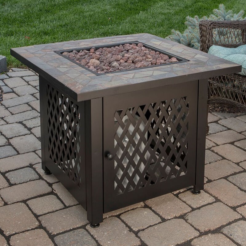 Endless Summer LP Gas Outdoor Fire Pit with Slate Tile Mantel image number 1