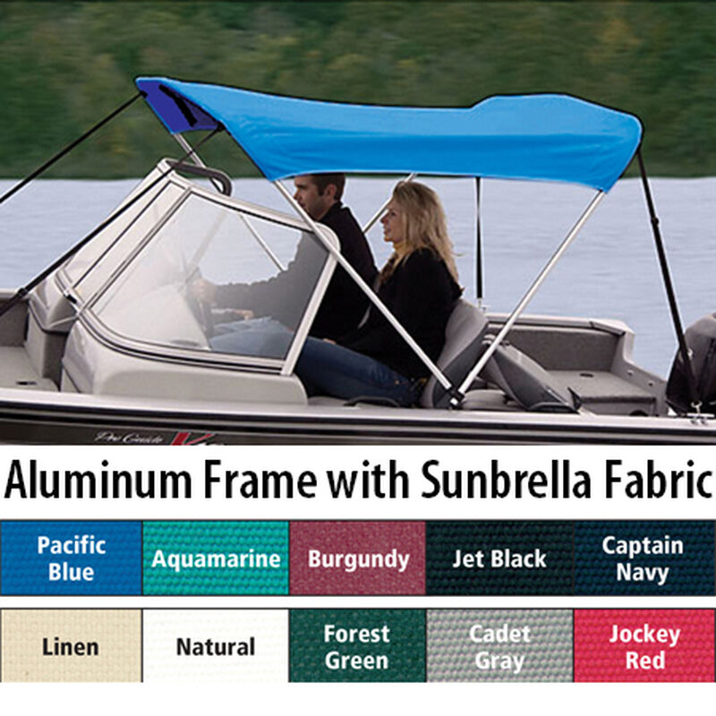 Shademate Sunbrella 2-Bow Bimini Top, 5'6"L x 42"H, 73"-78" Wide image number 1
