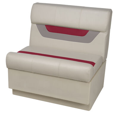 Toonmate Designer Pontoon 27" Wide Bench Seat - TOP ONLY - Platinum/Dark Red/Mocha