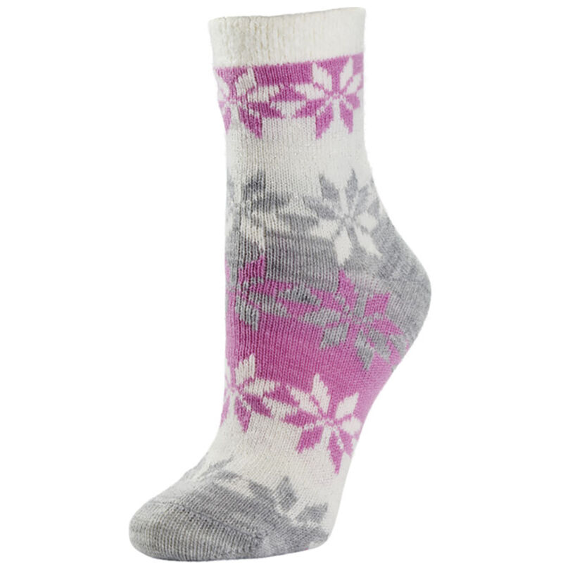 Sof Sole Women's Fireside Colorblock Snowflake Crew Sock image number 2