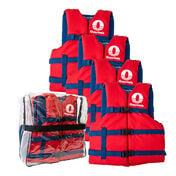 Universal Adult Life Jackets 4-Pack, Red