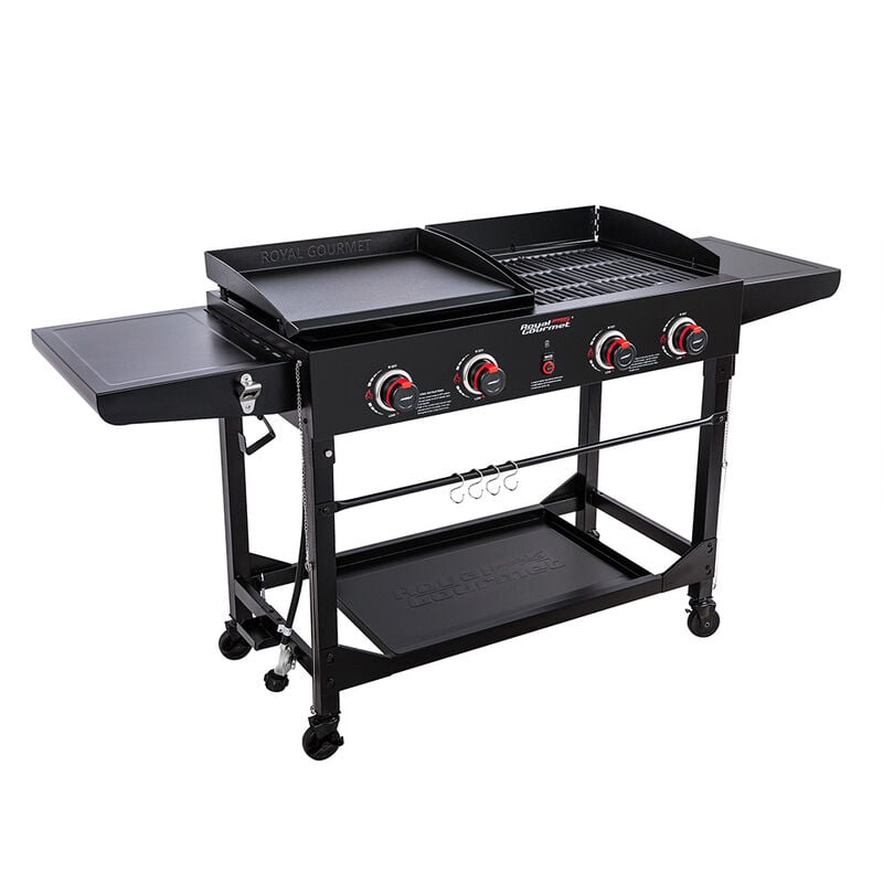 Royal Gourmet 4-Burner Gas Grill & Griddle Combo with Folding Legs, 48,000 BTUs image number 10