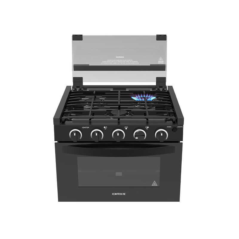 CONTOURE GR-17TCBB 17" 3-Burner Drop-In Gas Range, Black image number 3