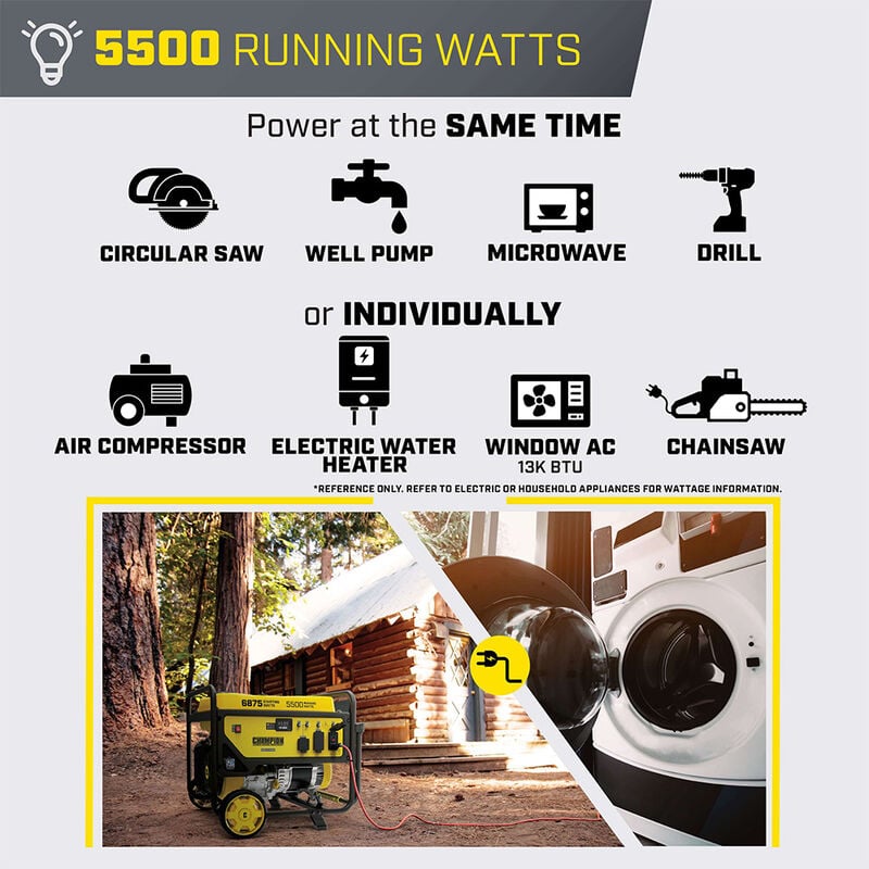 Champion 5500-Watt Portable Generator with CO Shield image number 10