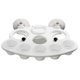 SeaSucker Party Barge, Vertical Mount, Round Bottle Holes, White