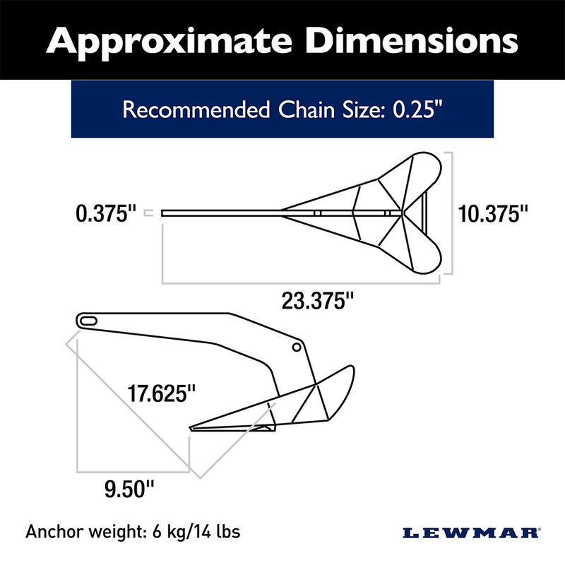 Lewmar Stainless Steel Delta Anchor - 14 lb. image number 5
