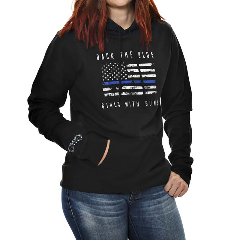 Girls With Guns Back The Blue Pullover Hoodie image number 1