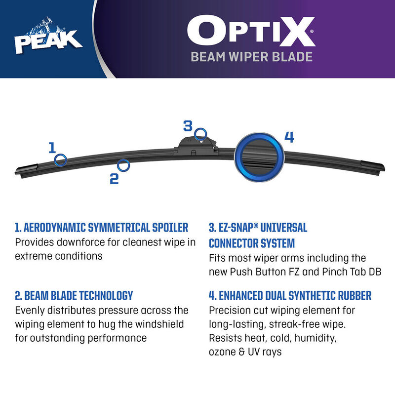PEAK OPTIX 16" Windshield Wiper Blade image number 4